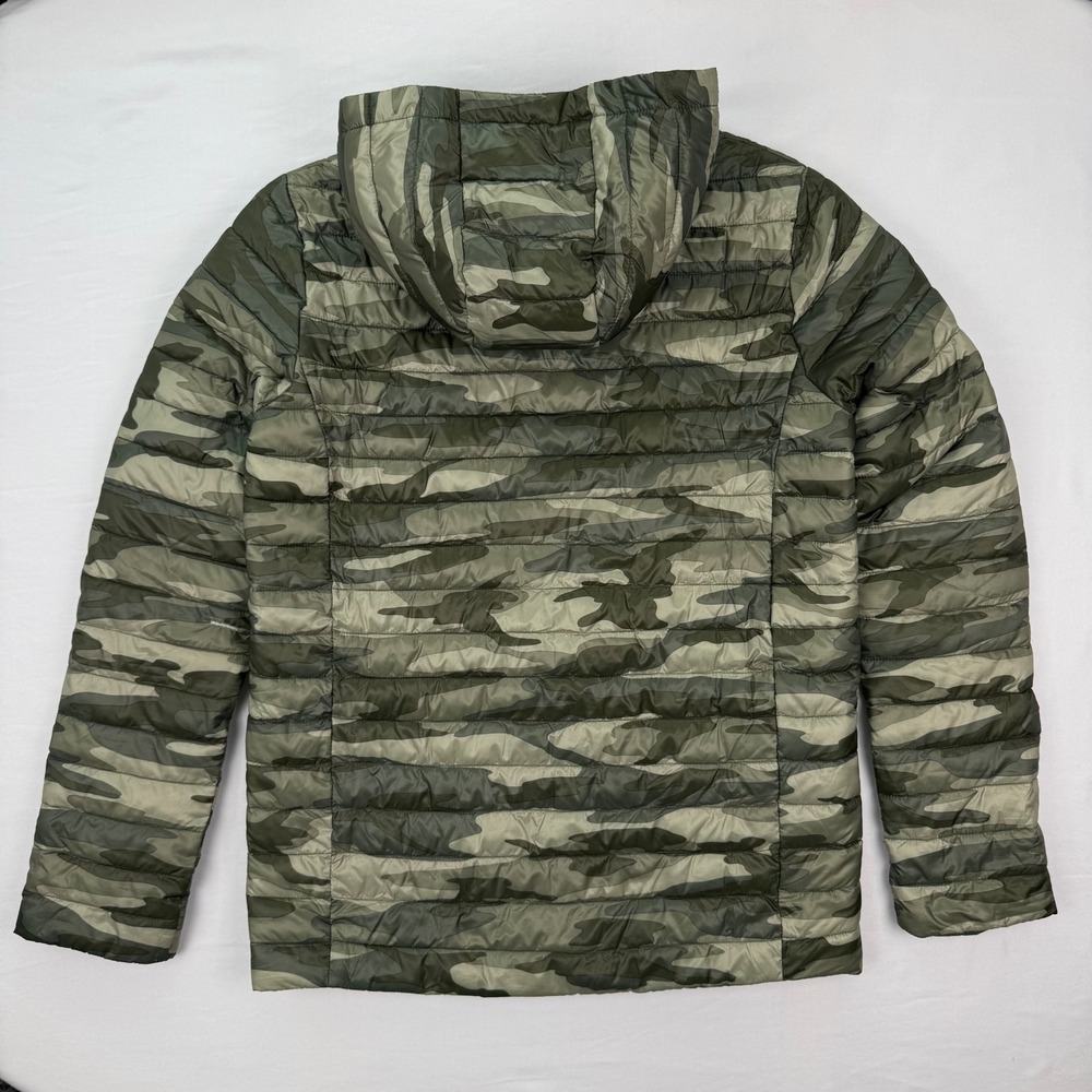 Lands End Kids XXL 18-20 Camo PrimaLoft Puffer Jacket Hooded Green Orange *Flaw - Picture 4 of 8